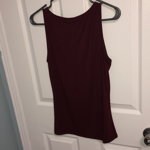 RW&Co. burgundy/wine tank top size small with sheer panel - Picture 4 of 5